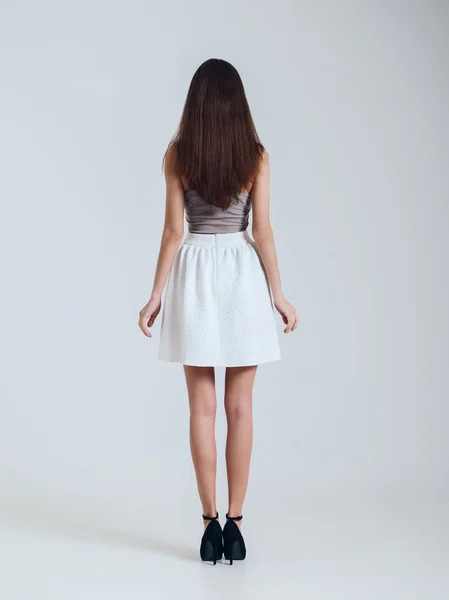 Girl in beautiful skirt. model — Stock Photo, Image
