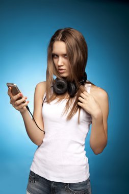 güzel bir kız ile headphones28