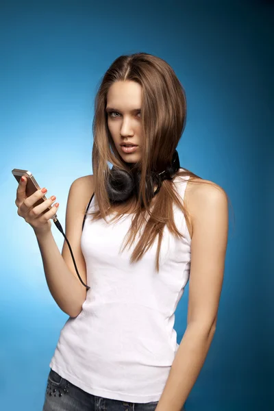 Menina bonita com headphones29 — Fotografia de Stock