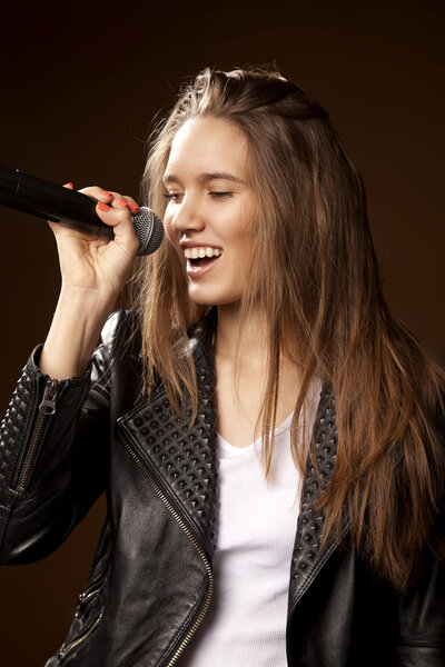 Singing Woman with Microphone88