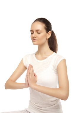 güzel kız yoga yapan