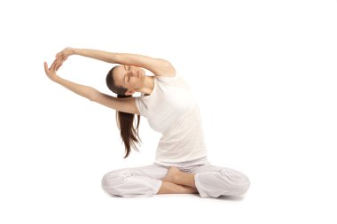 güzel kız yoga yapan
