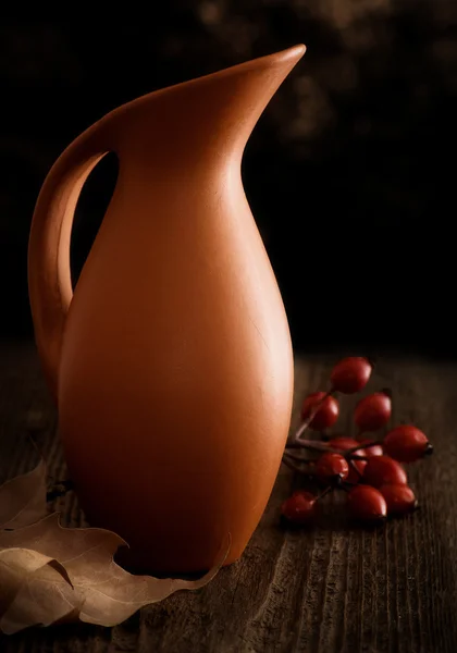 Autumn Still Life with Jug — Stock Photo, Image