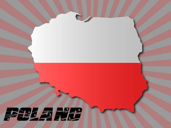 Polska flaga i mapa — Wektor stockowy
