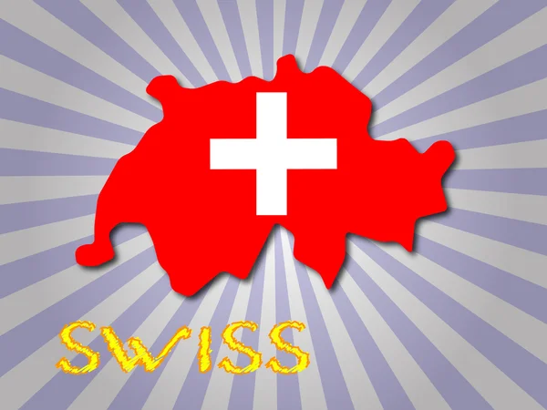 Bandiera svizzera e mappa — Vettoriale Stock