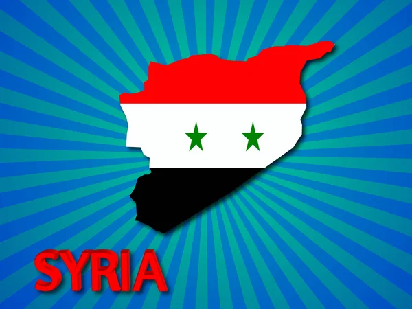 叙利亚国旗和地图 — 图库矢量图片