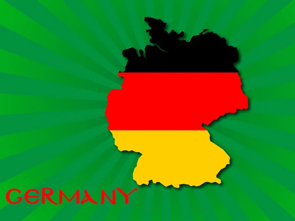Almanya bayrağı ve harita — Stok Vektör