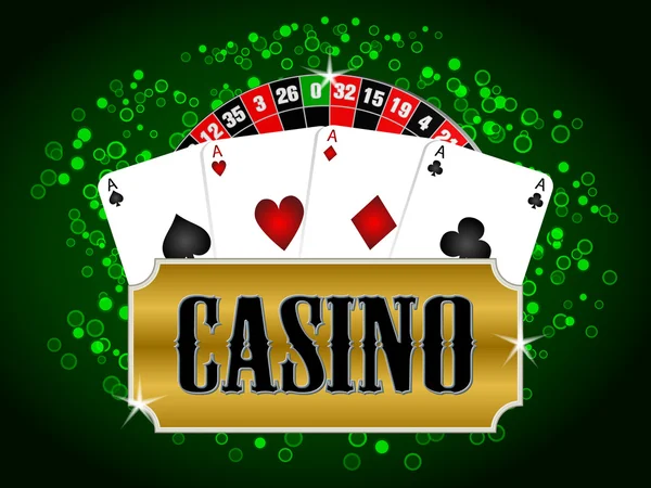 Casino cards and roulette — Stock Vector