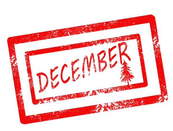 Calendario dicembre timbro — Vettoriale Stock