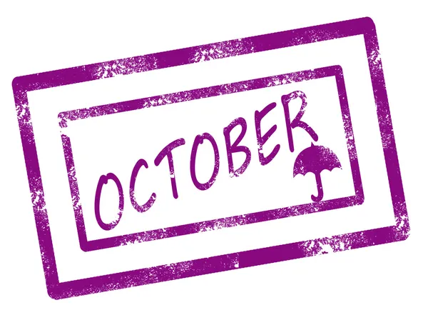 Kalender oktober stempel – Stock-vektor