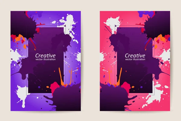 Kolorowe Plamy Twórcze Abstrakcyjny Projekt Tła Wektor Ilustracja Pocztówka — Wektor stockowy