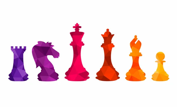 Σκάκι Πολύχρωμο Φιγούρες Κομμάτια Τουρνουά Παιχνίδι Διάνυσμα Εικονογράφηση — Διανυσματικό Αρχείο