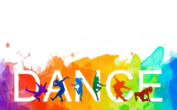 Детальна Акварельна Ілюстрація Силуети Виразних Танцювальних Людей Джазовий Фанк Хіп — стокове фото