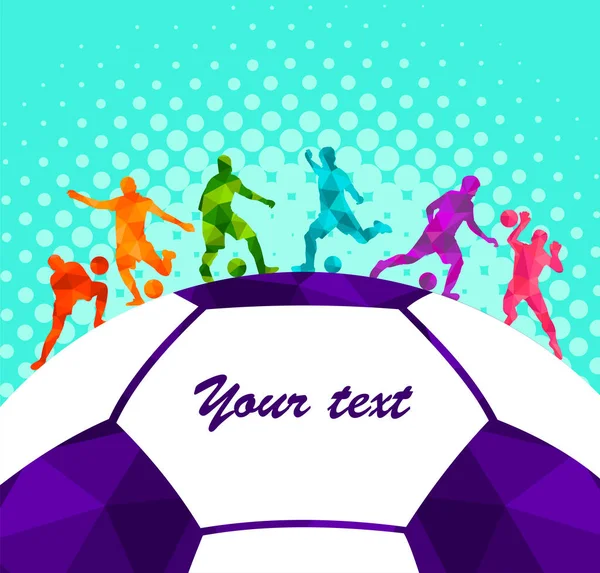  Futbolcu vektör illüstrasyonu silüeti renkli arka plan sporu insanları poster pankartı tasarımı