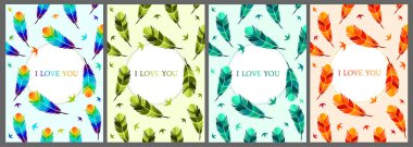 Kuş tüyü dikişsiz desen soyut arkaplan. Kumaş tasarımı için klasik kart. Renkli vektör illüstrasyon duvar kağıdı, kağıt tasarımı koleksiyon yer imi kapağı