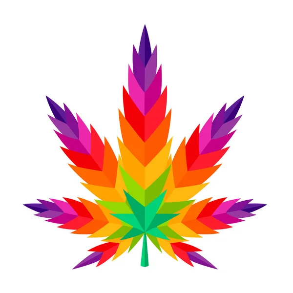 Cannabis Leaf Marijuana Vector Colorful Illustration Ganja — Stock Vector