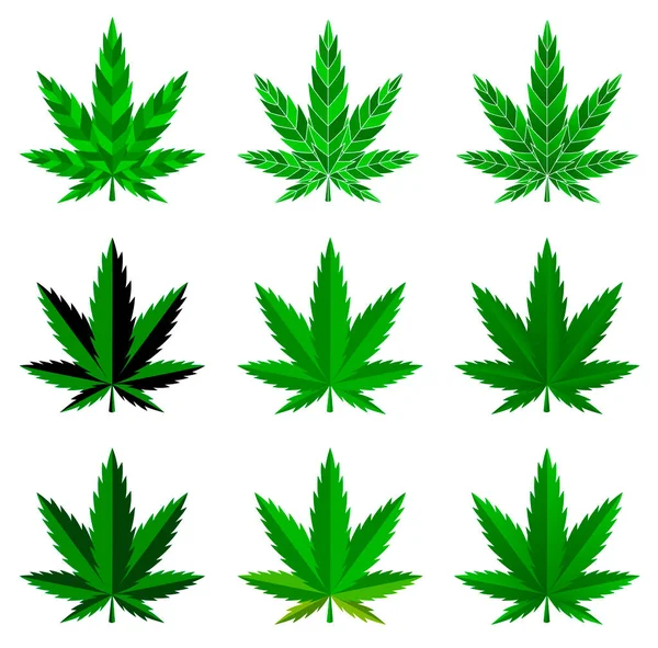 Cannabis Hoja Marihuana Vector Colorido Ilustración Ganja — Vector de stock