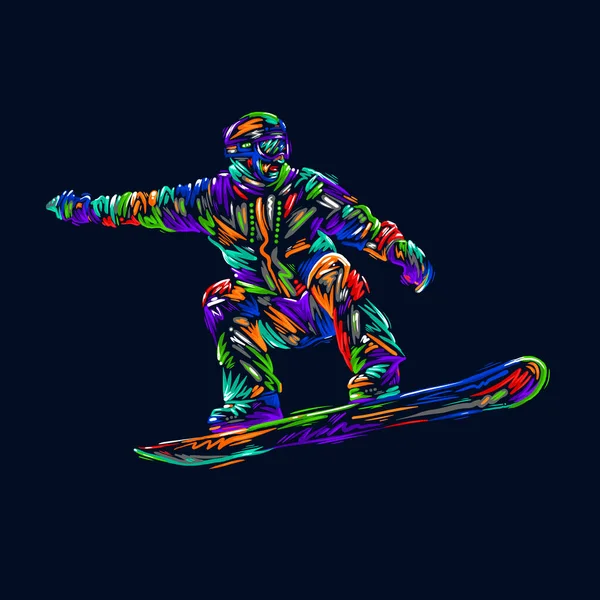 Кольоровий Малюнок Рук Ескіз Сноубордиста Сноубордиста Ілюстрація Дизайну Сноуборду — стокове фото