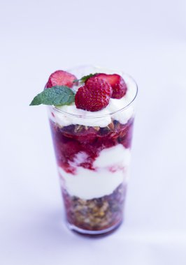 Yoğurt, meyve, tatlı, granola, yoğurt şeker