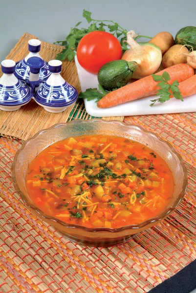 Hausgemachte Gebäcksuppe Traditionelle Suppe Traditionelle Mahlzeit — Stockfoto