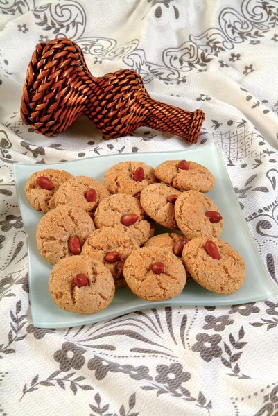 Bolo Ghreiba Servido Com Chá Oferecido Casamento Eid Fitr Bolachas — Fotografia de Stock