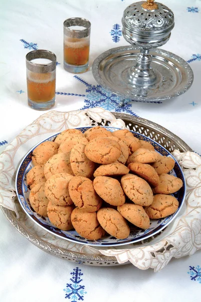 Ghreiba Cake Served Tea Offered Wedding Eid Fitr Ghriba Cookies — Stock Photo, Image