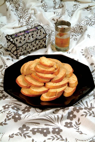 Feqqass Cake Served Tea Offered Wedding Eid Fitr Feqqass Cookies — Stockfoto