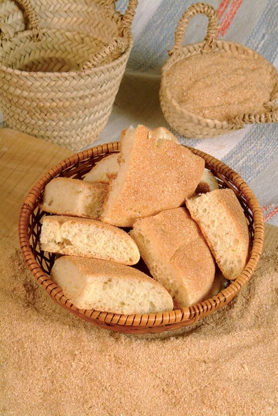 Traditional Wheat Bread Straw Basket — Photo