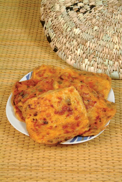 Msemen, enfes Msemmen Fas krepi, gözleme tabağı.               