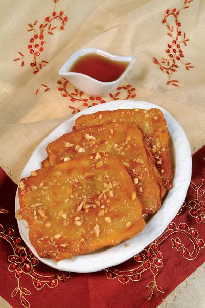 Rghayf Delicious Moroccan Rghaif Pancake Plate — Stok Foto