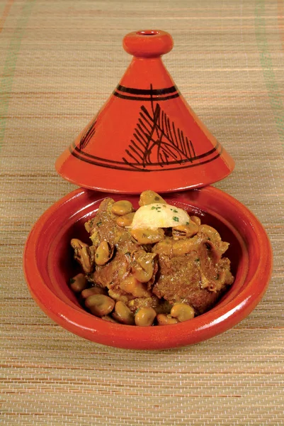 Traditionele Marokkaanse Tajine Met Groenten Beroemde Traditionele Marokkaanse Tajine Traditionele — Stockfoto