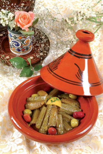 Traditional Moroccan Tagine Vegetables Famous Traditional Moroccan Tajine Traditional Moroccan — стоковое фото