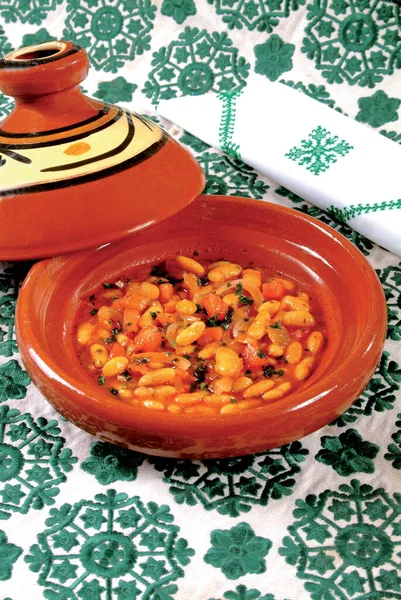 Παραδοσιακό Μαροκινό Ταζίν Διάσημο Παραδοσιακό Μαροκινό Ταζίν Παραδοσιακό Μαροκινό Γεύμα — Φωτογραφία Αρχείου