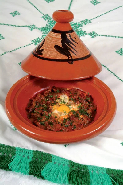 Традиционный Марокканский Таджин Знаменитый Традиционный Марокканский Таджин Традиционная Марокканская Еда — стоковое фото
