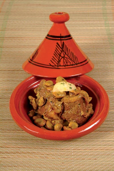 Traditionele Marokkaanse Tajine Beroemde Traditionele Marokkaanse Tajine Traditionele Marokkaanse Maaltijd — Stockfoto