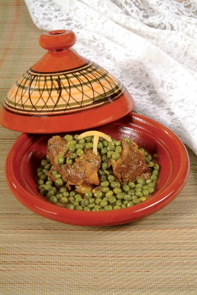 Παραδοσιακό Μαροκινό Ταζίν Διάσημο Παραδοσιακό Μαροκινό Ταζίν Παραδοσιακό Μαροκινό Γεύμα — Φωτογραφία Αρχείου