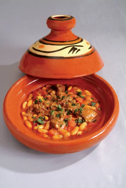 Traditionelle Marokkanische Tajine Mit Gemüse Berühmte Traditionelle Marokkanische Tajine Traditionelles — Stockfoto