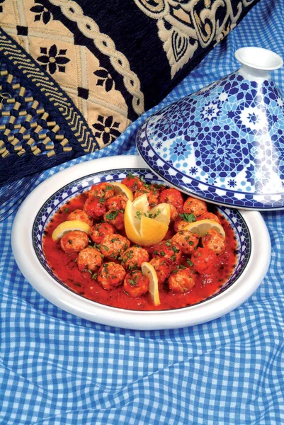 Tagine Mit Gemüse Berühmte Traditionelle Marokkanische Tajine Traditionelles Marokkanisches Essen — Stockfoto