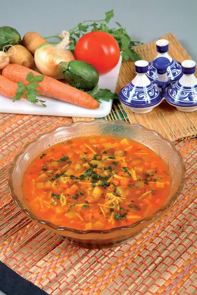 Vegetables Soup Home Made Traditional Soup Traditional Meal — Stockfoto