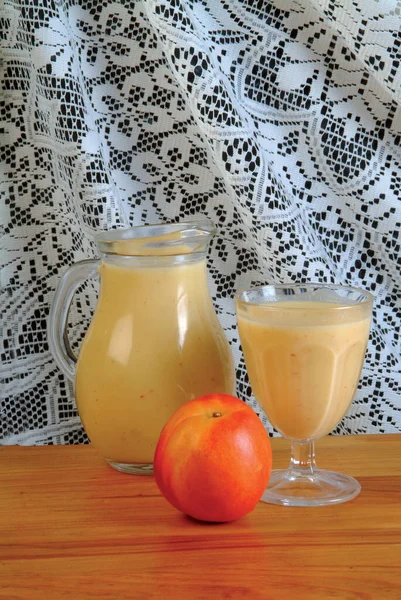 Hausgemachter Natürlicher Fruchtsaft Natürlicher Gesunder Saft — Stockfoto