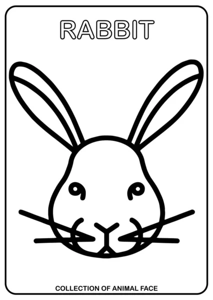 Animal Face Isolated Vector Drawing Coloring Book Rabbit — Stok Vektör