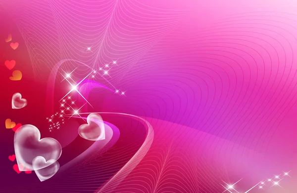 Pink background with hearts — Stock Photo, Image