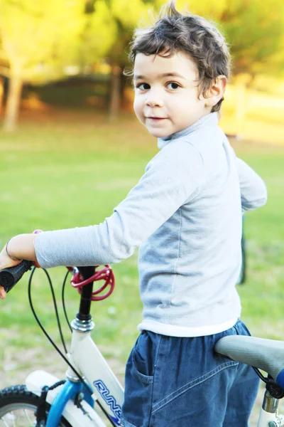 Child with bicycle — Stock Photo, Image