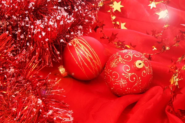 Decorações vermelhas para árvore de Natal — Fotografia de Stock