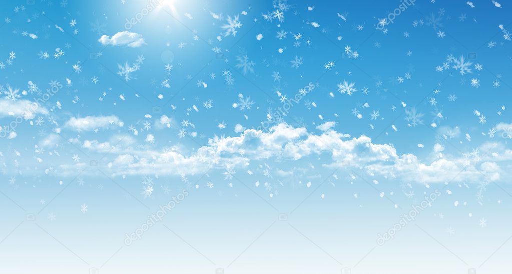 Winter blue background