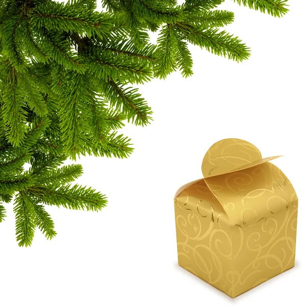 Schachtel unter dem Weihnachtsbaum — Stockfoto