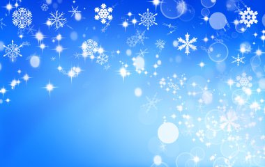 Kar taneleriyle mavi arkaplan