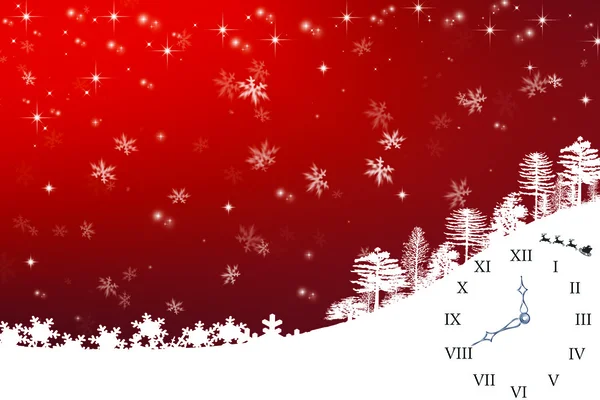 Jul bakgrund med klocka — Stockfoto
