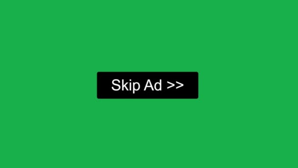 鼠标光标滑过 在绿色屏幕上点击跳过广告 鼠标点击跳过的彩色关键设备屏幕视图避免在网上播放广告软件 互联网网站 — 图库视频影像