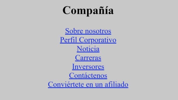 Español Cursor Del Ratón Desliza Hace Clic Carreras Página Web — Vídeo de stock
